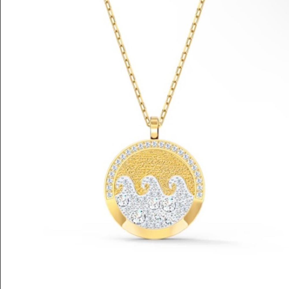 Swarovski two-tone wave necklace